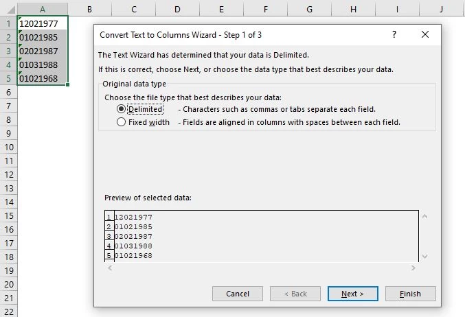 Convert Text to Number Using Paste Special Text to Column