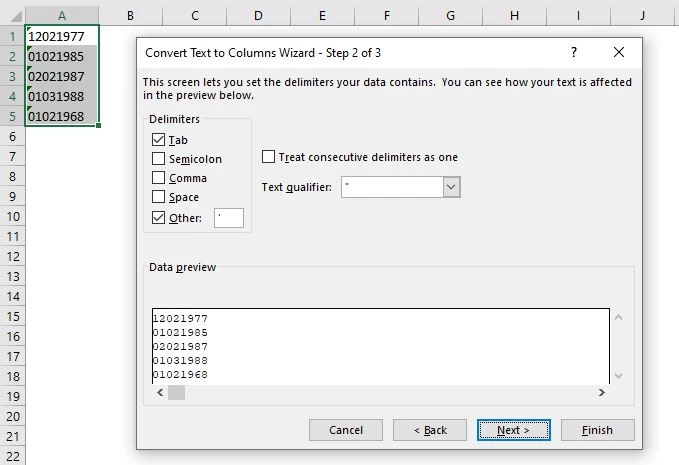 Convert Text to Number Using Paste Special Text to Column